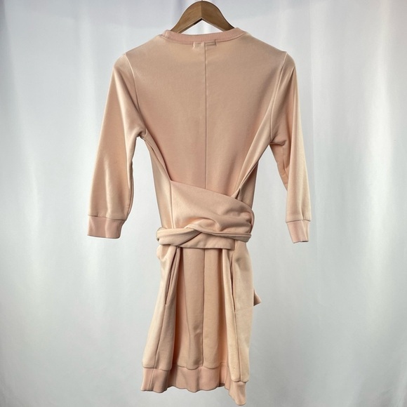 Front Row Shop Cotton Long Sleeve Sweatshirt Dress in Pale Pink Size Small - Picture 5 of 10